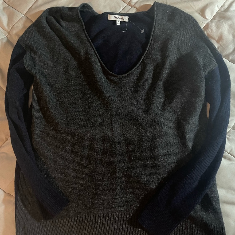 Madewell kimball sweater. New without tags. Navy blue and grey - Picture 1 of 2